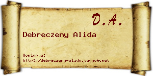 Debreczeny Alida névjegykártya