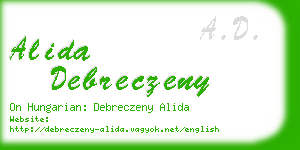 alida debreczeny business card